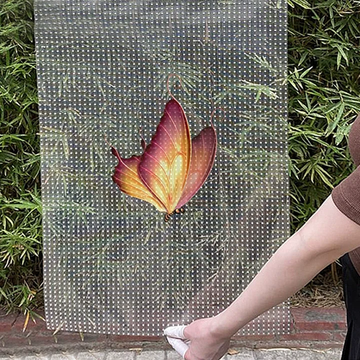 Modern Outdoor Flexible Transparent LED Display Panel Decorative Adhesive Film Screen for Glass Windows