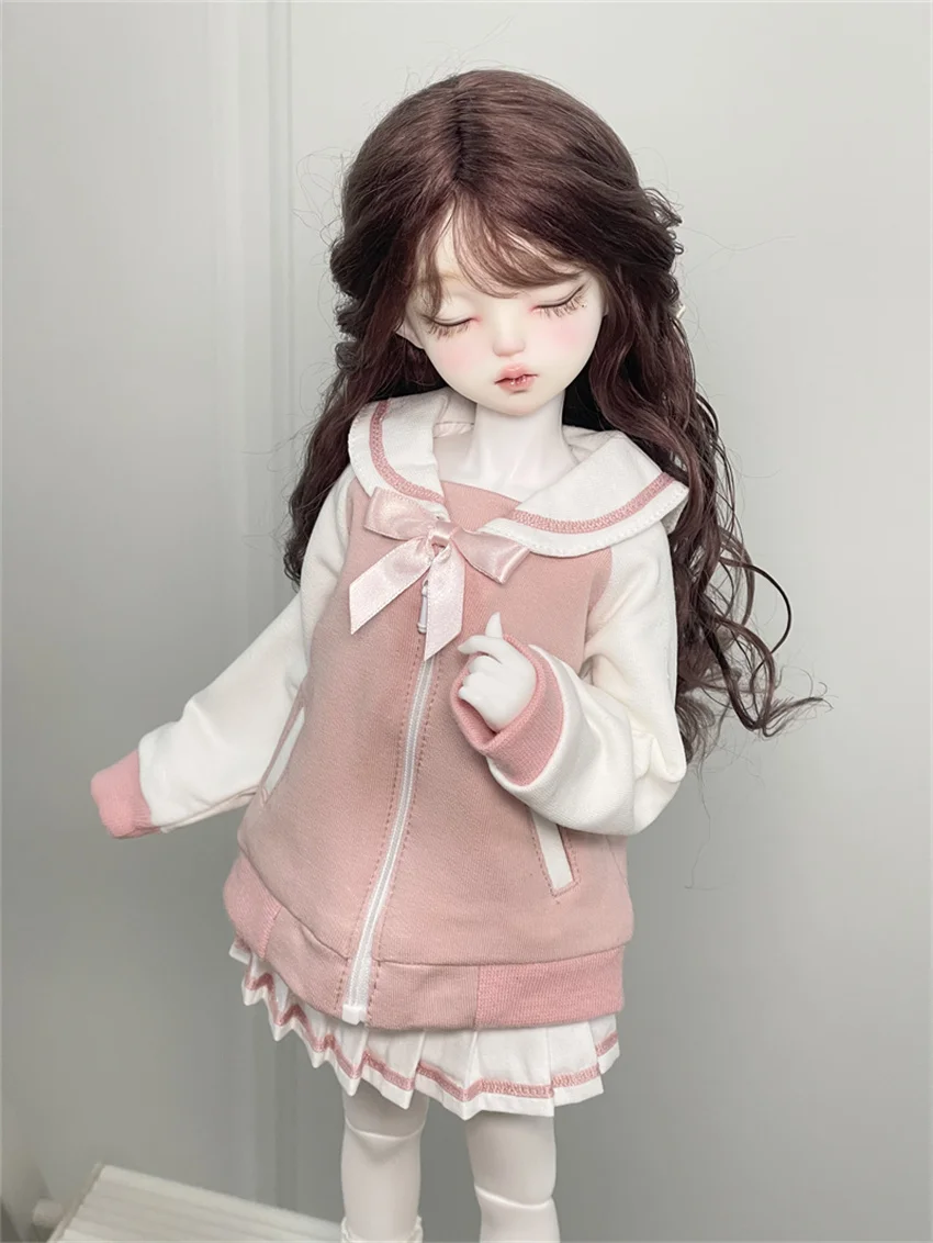 BJD/SD Doll Clothes Sets 1/3 1/4 1/6 Girls msd sd13 yosd Student Uniform Skirt In Stock Sailor Collar Black Doll Accessories