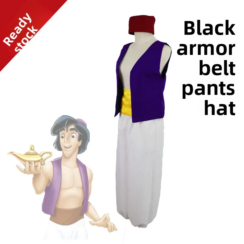 Aladdin lâmpada cosplay príncipe desempenho traje loween conjunto de traje feminino étnico palco wear verão 202 3%-50% poliéster