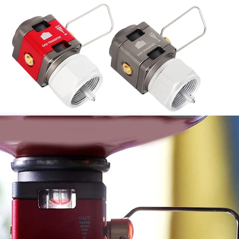 Portable Camping Gas Tank Converter with Visual Window and Residual Collection Valve for Safe Transfer Portable
