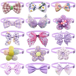 50/100Pcs Purple Red Green Blue Rosy Cyan Pink Dog Bows Pets Grooming Accessories Bows Puppy Bowties Neckties Girl Dog Bow Ties