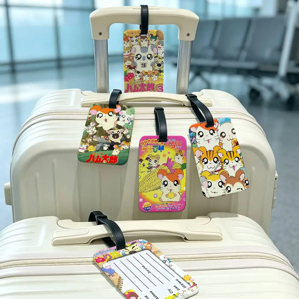 Hamtaro Anime Durable PVC Anti lost Baggage Tag With Info Card Lightweight Luggage Identification Label