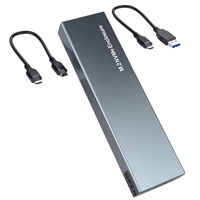 Retail! Dual Protocol M.2 NVMe SSD Hard Drive Case 10Gbps USB3.1 Gen2 NVMe Enclosure,M2 SATA SSD Case for 2230/2242/2260/2280 A