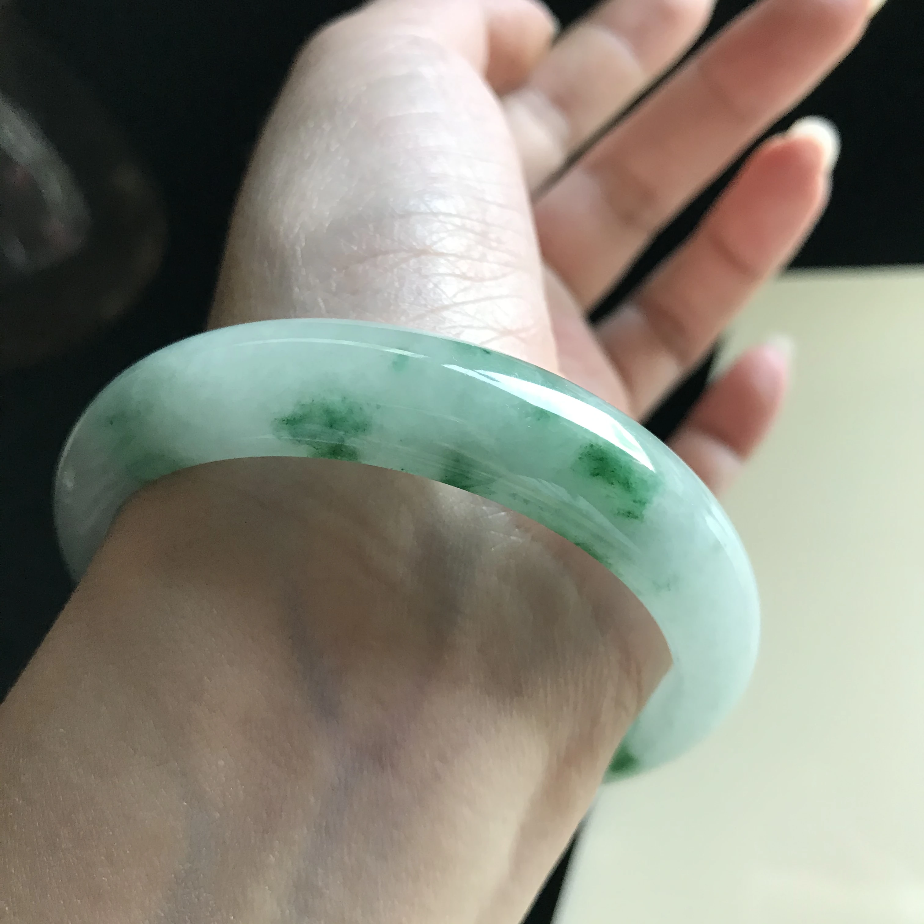 

Burma 100%Genuine High-end Jadeite Bracelet Jewelry Jade Bangles For Women 57mm (With Certificate)