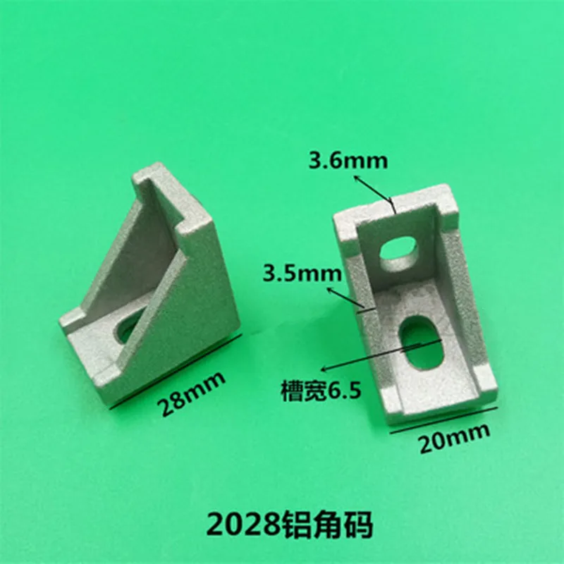 30pcs 2028 Aluminum Corner Brackets corner fitting angle 20*28 L Connector bracket use for 2028 Industrial Aluminum Profile