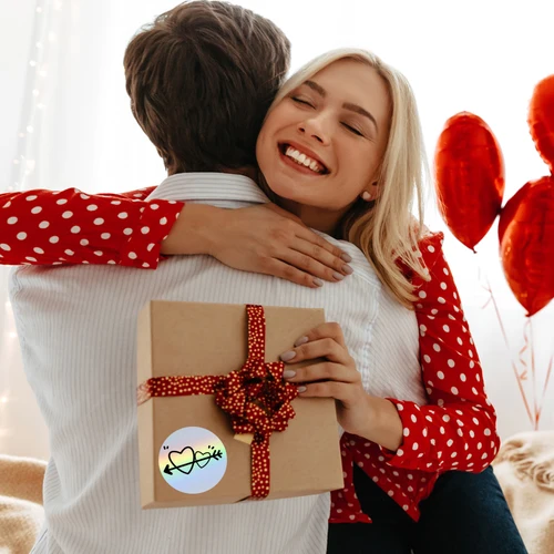 Imagen 2 del producto 2 rollos de etiquetas adhesivas térmicas holográficas circulares de 2 pulgadas plateadas aptas para Phomemo m110/m220, papel de etiquetas térmicas circulares adhesivas