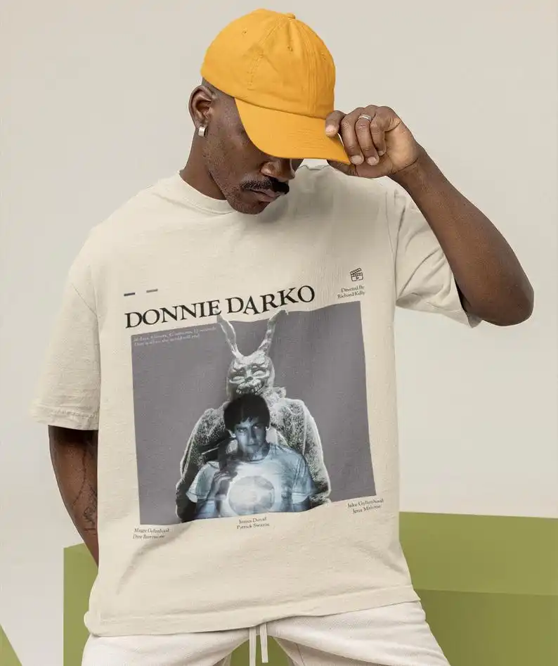 Unisex, Retro Donnie Darko -Jake Gylenhall  Vintage Movie Bunnyman shirt,