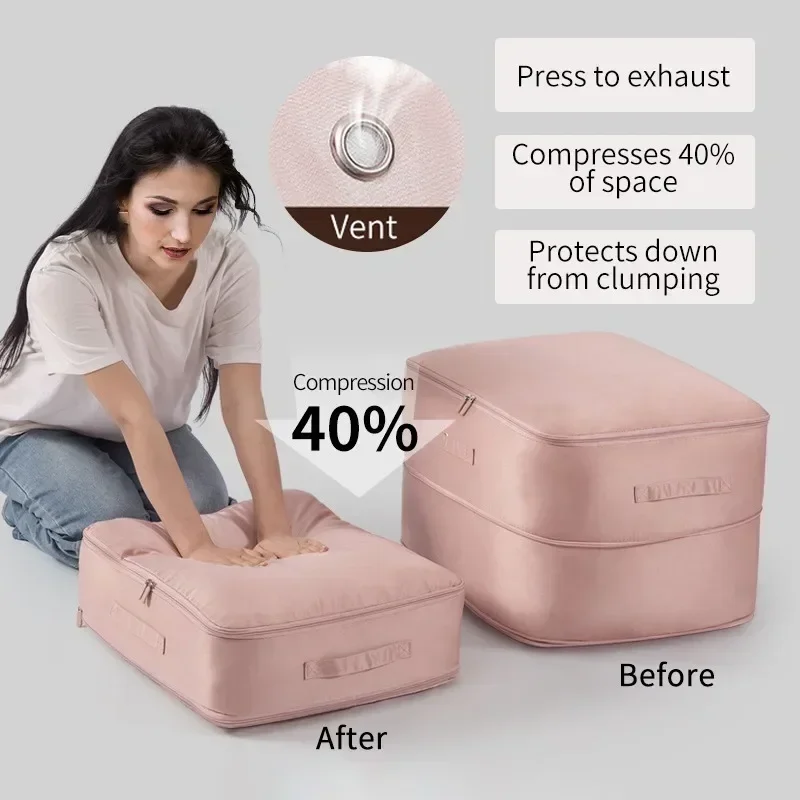 CANBOUN Compression Duvet Storage Bag Storagepouch Ultra Space Saving Self Compression Organizer Large Capacity Closet Cabinet O