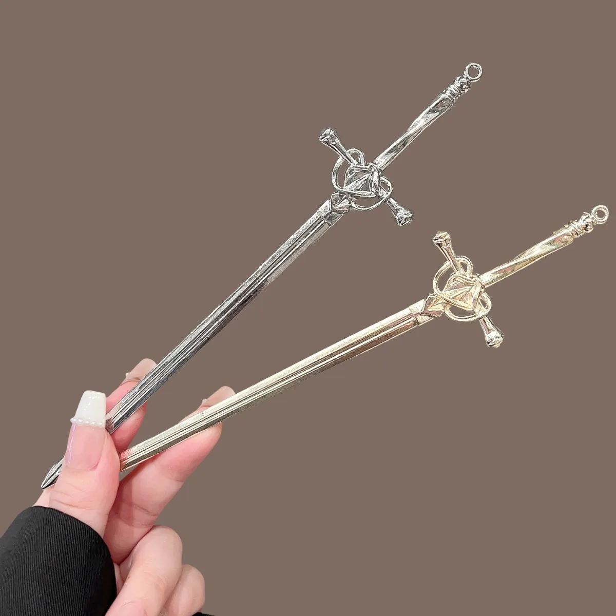 New Chinese style antique alloy sword hairpin, elegant hair accessory updo hairpin simple and modern long sword hairpin image 5