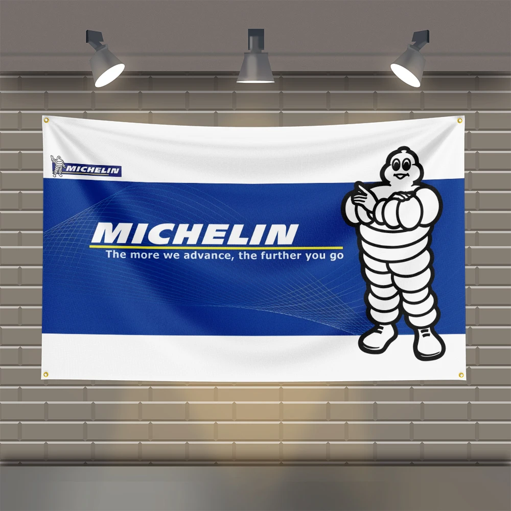 3x5 Ft M-Michelins Racing  Flag Polyester Printed Cars Flags for Room Garage Decor