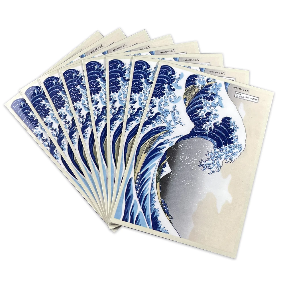 60PCS TCG/PKM/MTG Card Sleeves Japanese Artwork The Great Wave off Kanagawa Covers Color Protector Standard Cards Shield