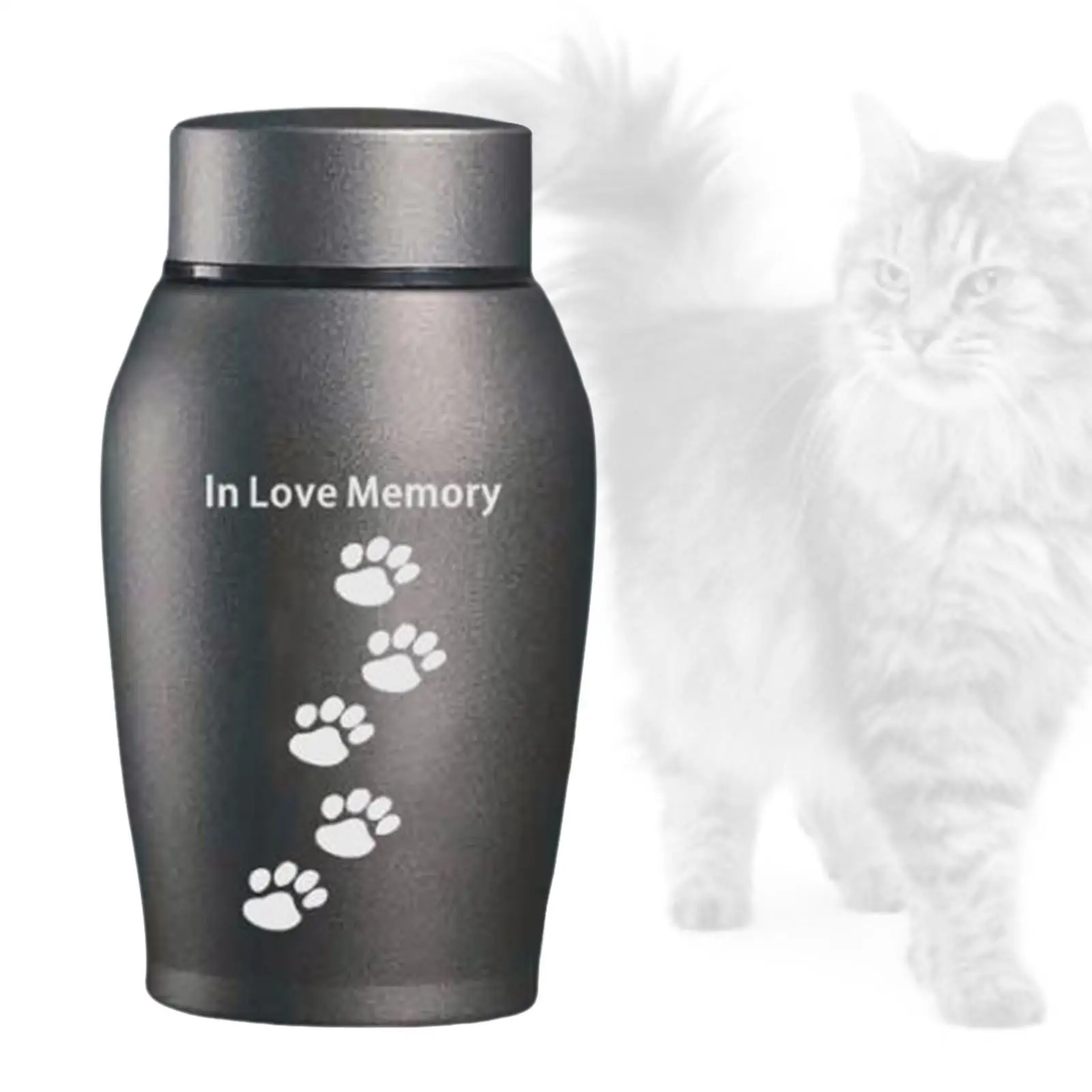 Stainless Steel Pet Cremation Urn Dog Cat Ashes Funeral Keepsake Case for Pet Puppy Kitten Ashes Retain Memories