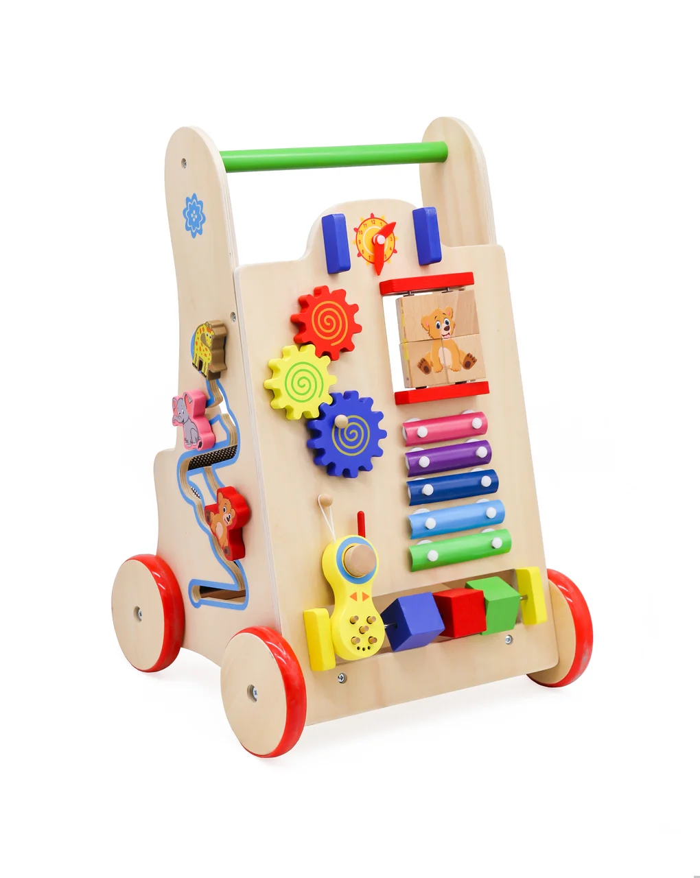 Pusher Walker wooden cube educational 6 in 1