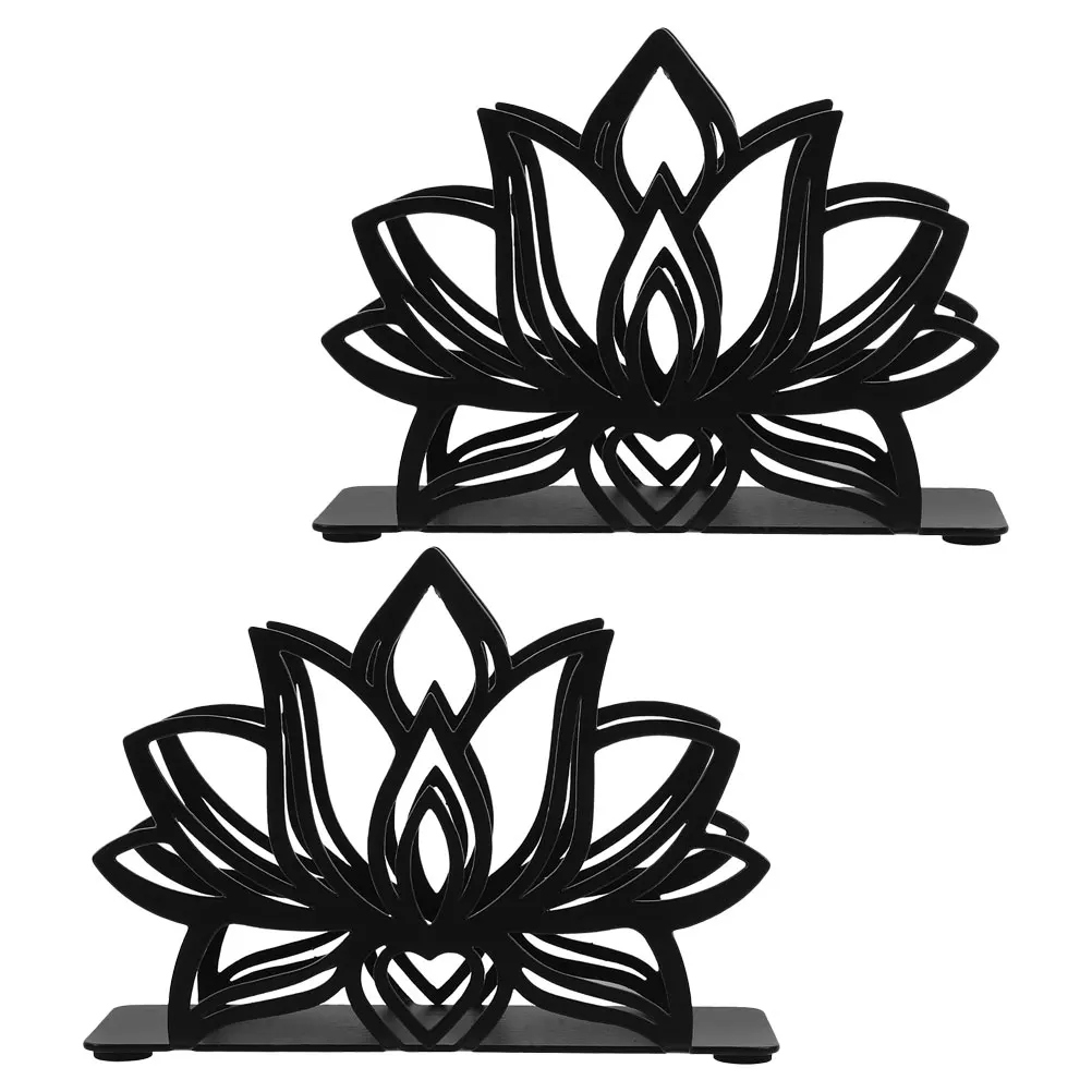 

2 Pcs Black Napkin Holder Paper Towel Dining Table Napkins Metal Tissue Organizer
