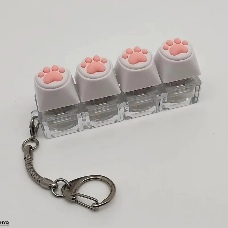 1PCS Silicone Soft Cat Claws Keychain Key Ring Pendant Mobile Phone Pendant Desktop Accessories Decompression Press Tools