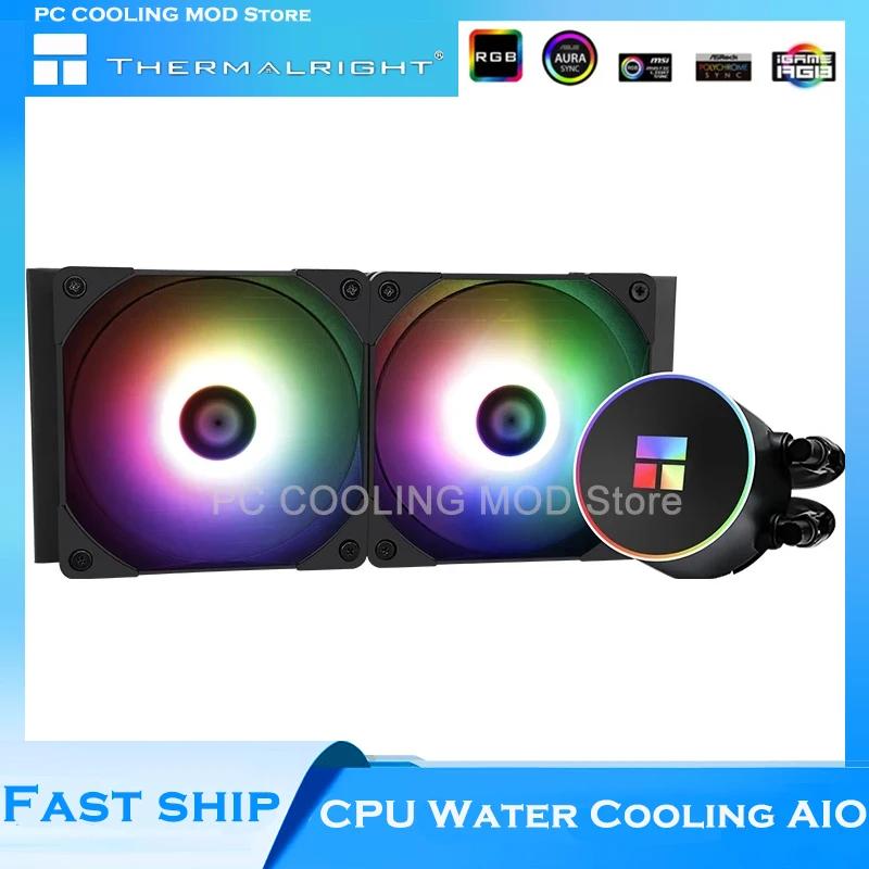 Thermalright PC комплект водяного охлаждения AIO 5V ARGB CPU кулер для Intel AMD металлический блок + насос + радиатор + вентилятор охлаждение Magic 240 ARGB