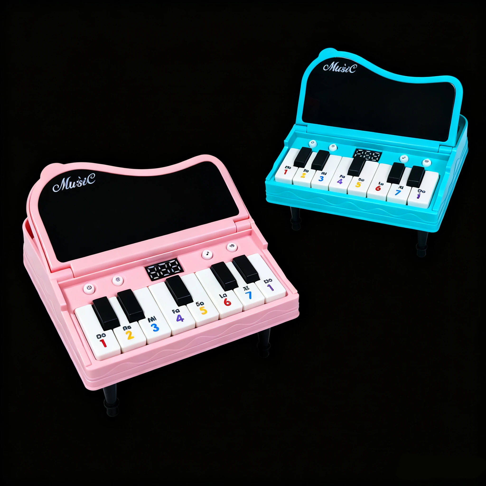 بيانو محمول بحجم راحة اليد، خياران من الألوان، سبعة أوضاع، حجم قابل للتعديل، تأثيرات الصوت والضوء هدية مناسبة