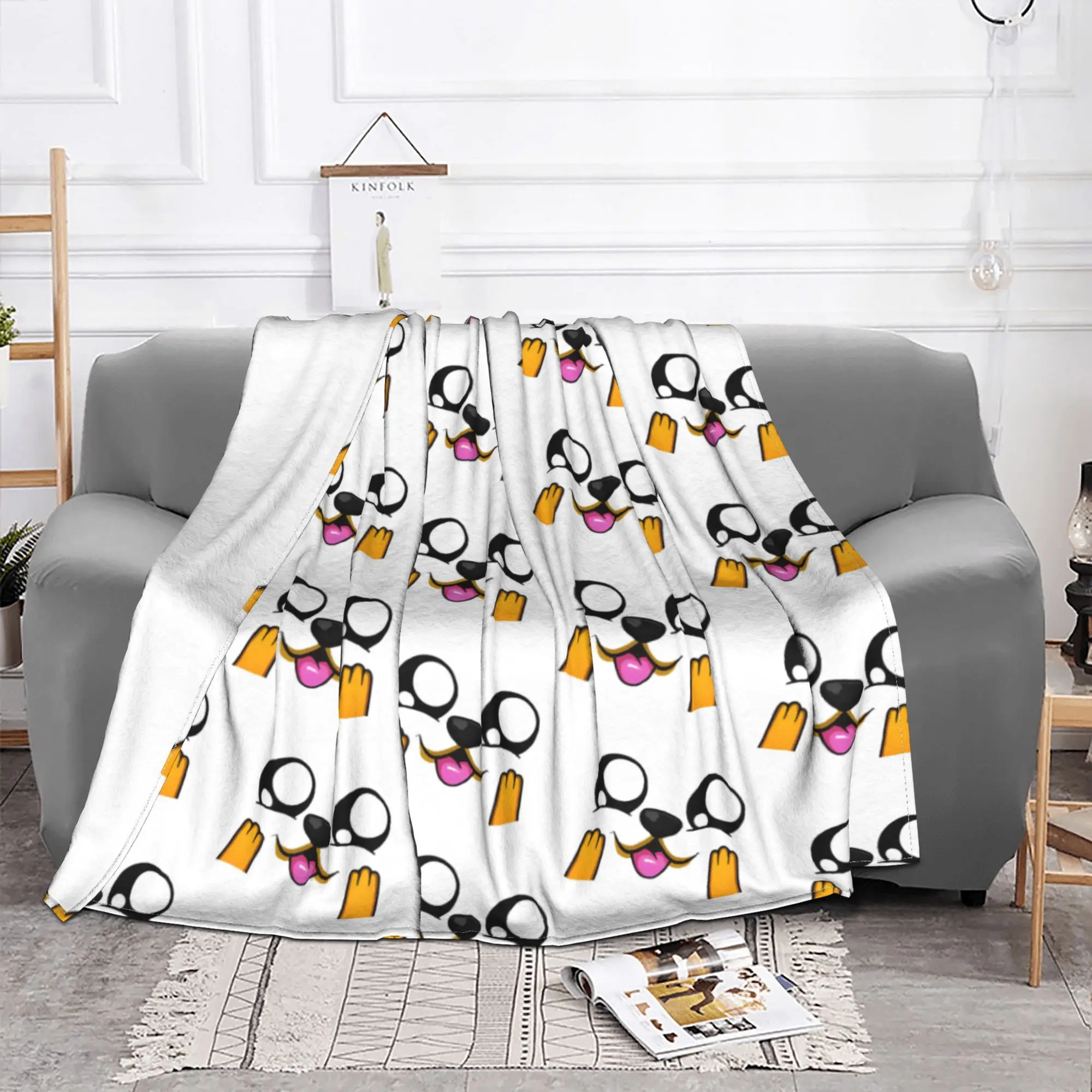 Mikecracks Face Flannel Throw Blanket Cartoon Game Blanket for Bed Office Lightweight Thin Bed Rug