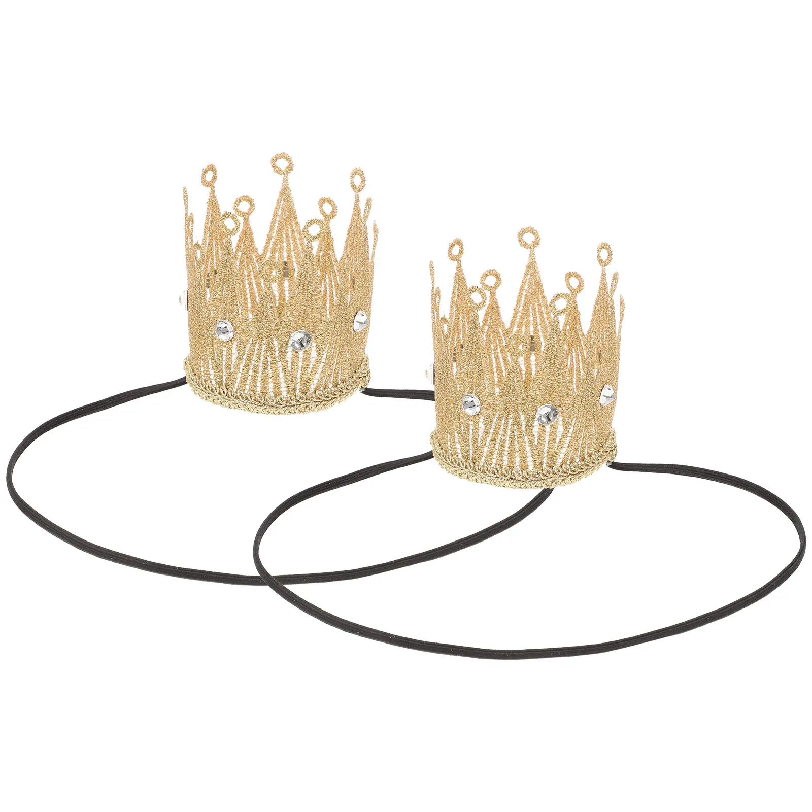 

2Pcs Shiny Glitter Princess Crowns for Girls Birthday Party Cosplay Prop Decorative Headband Crown Costume Crowns