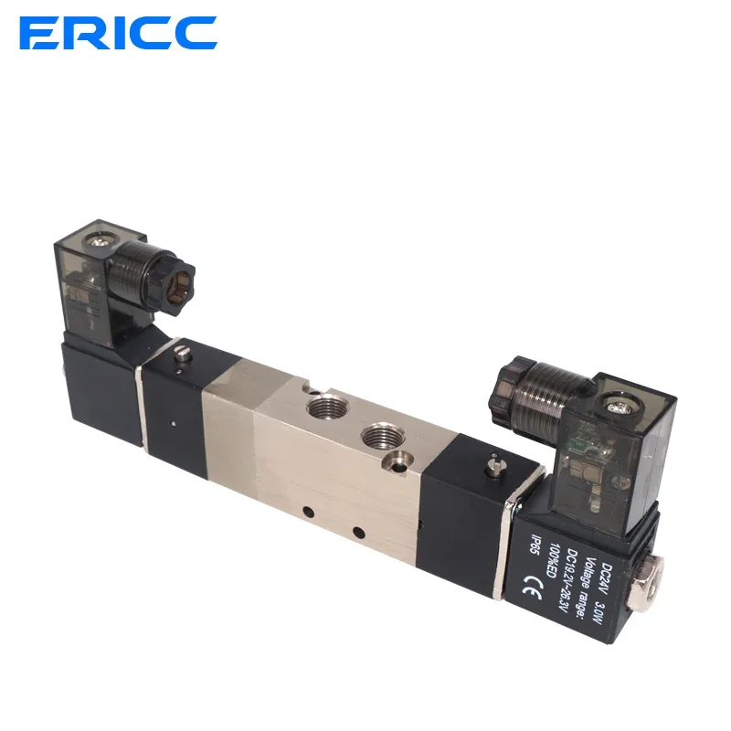 Pneumatic solenoid valve 4V130 C-06 three position five way closed  directional valve, air valve 220V control valve 24V
