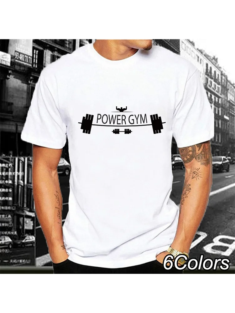 

New Fashionable Fitness and Sports Pattern Printed Casual T-shirt for Men, Round Neck Summer T-shirt