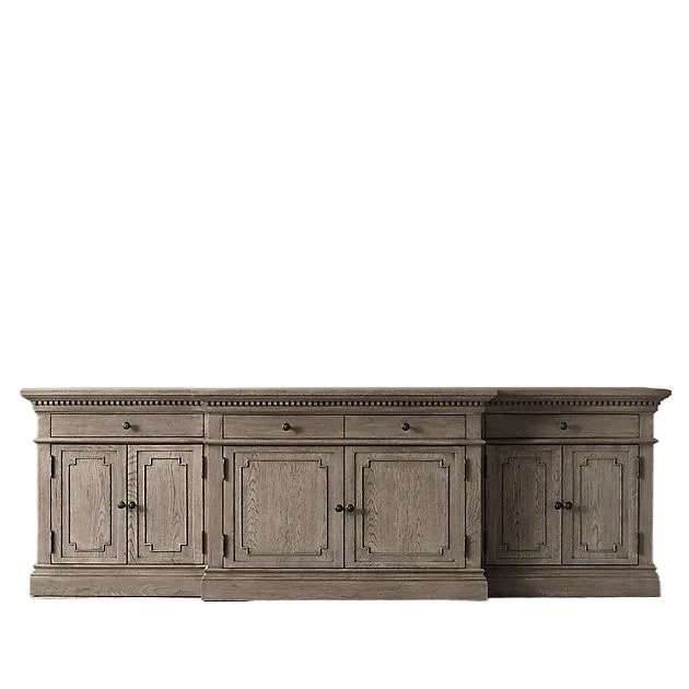 Solid wood TV cabinet French retro villa model room can be customized dining room side cabinet RH furniture