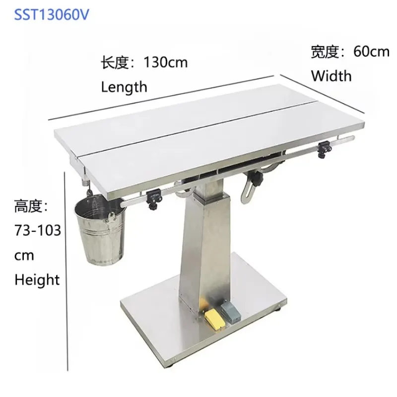 High Quality Stainless Steel Electric Single Column V-Top Veterinary Operating Table Adjustable Angle for Dogs and Cats