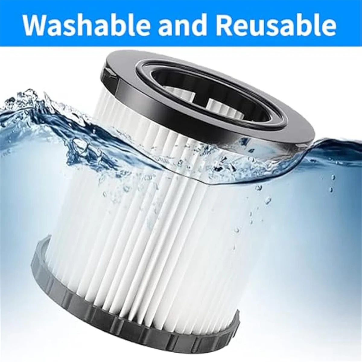 ATP778-3 pezzi DCV5801H Filtro HEPA per aspirapolvere DCV580H, DCV581H 20V MAX Vuoto umido/secco con 6 filtri con manicotto in schiuma