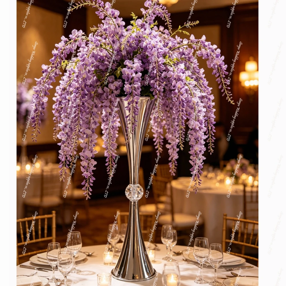 6/10pcs 60-100cmWedding Party Event DecorStainless Steel Shiny Gold Silver Column Metal Table Centerpiece for Wedding Decoration