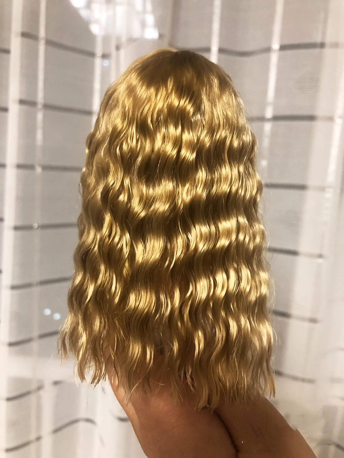 Wigs doll wig OB11 doll hair hard head shell wig, 1/8 BJD doll gold-brown mohair free shipping