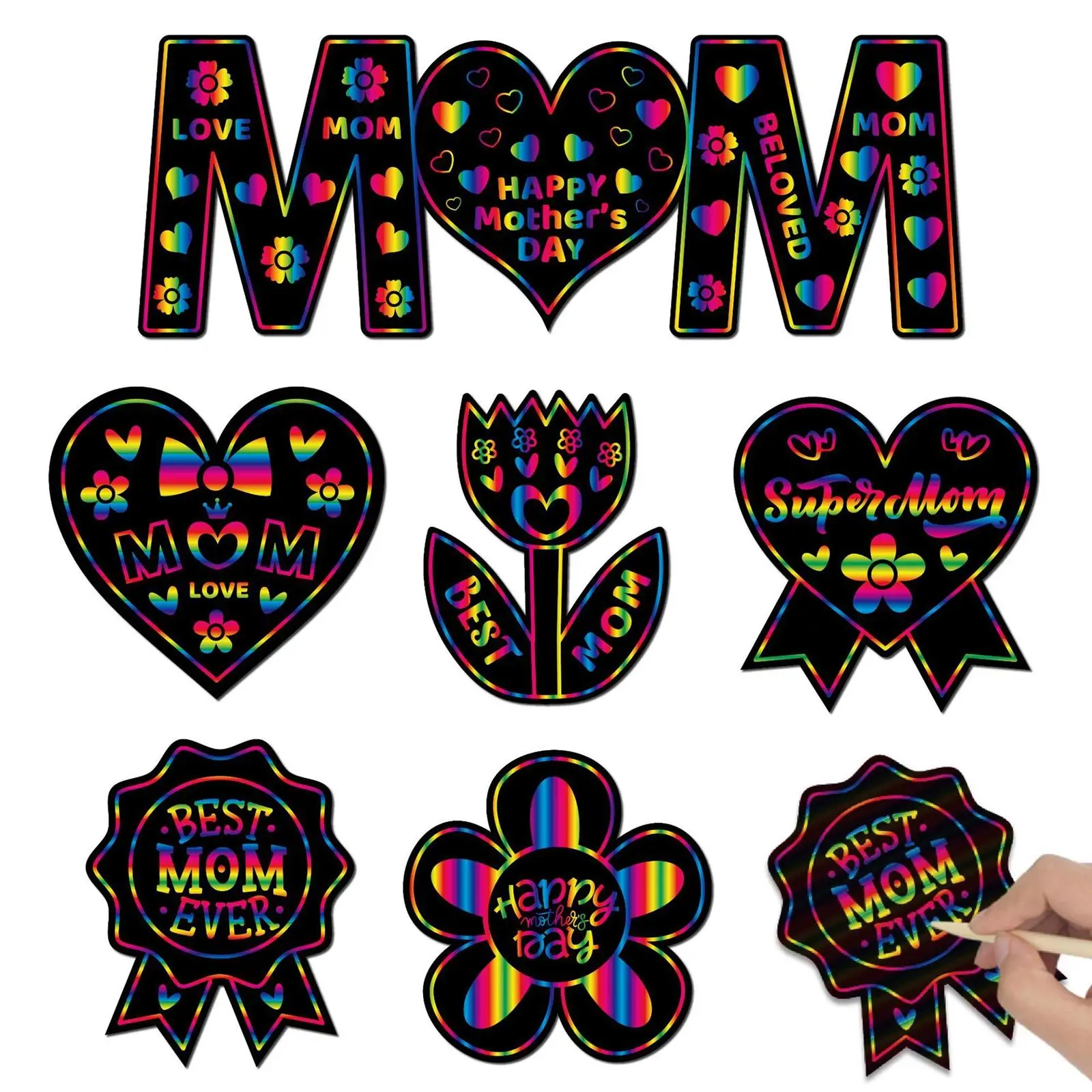 Scratch Paper Set Decoration Ornament Doodle Boards Sketch Pad DIY Painting