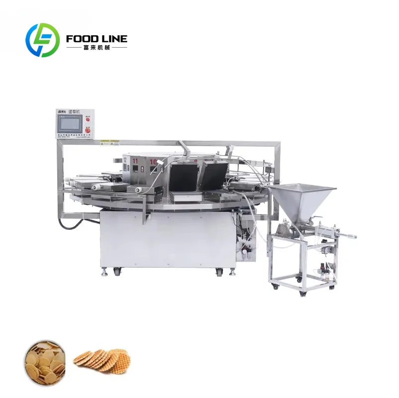 Commercial  Wafer Rolls Waffer Cone Ice Cream Production Line Dutch Stroopwafels Waffle Machine