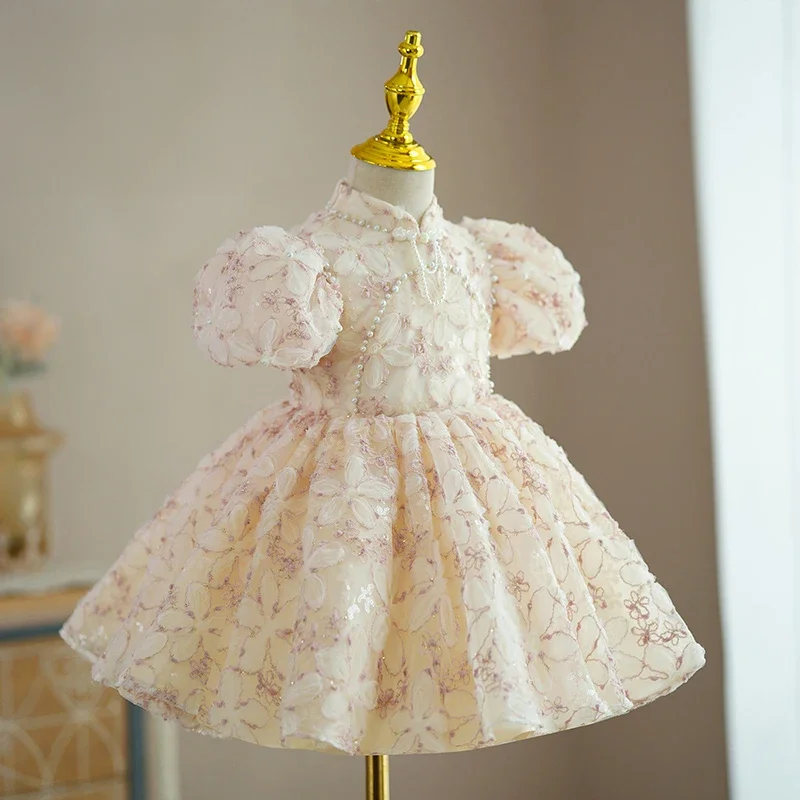 

Toddler Girls Elegant Dress Children Eid Holidays Luxury Birthday Party Pageant Princess Ball Gown Formal Kids Evening Dresses