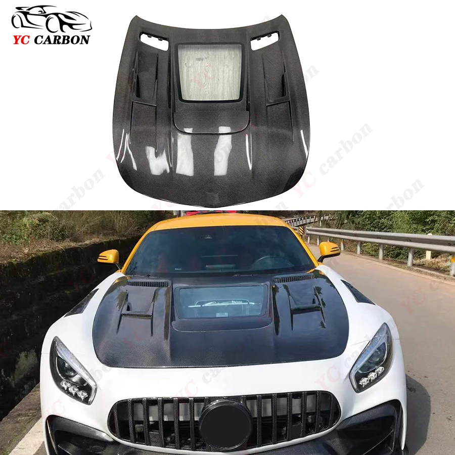 Carbon fiber hood engine cover For Mercedes benz AMG GT GTS GTR carbon fiber engine cover The hood of an automobil Body Kit