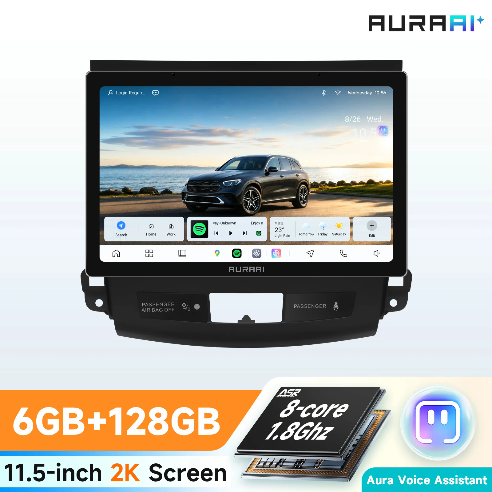 2DIN CarPlay Android Auto Car Stereo 4G GPS For For Mitsubishi Qutlander 2/ Citroen C-Crosser/ Peugeot 4007(For Left Driving)