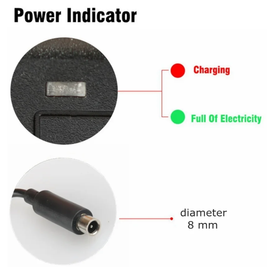 Carregador de alimentação para scooter elétrico, AOVPRO, M365 Pro, Pure Air Go, 42V, 2A
