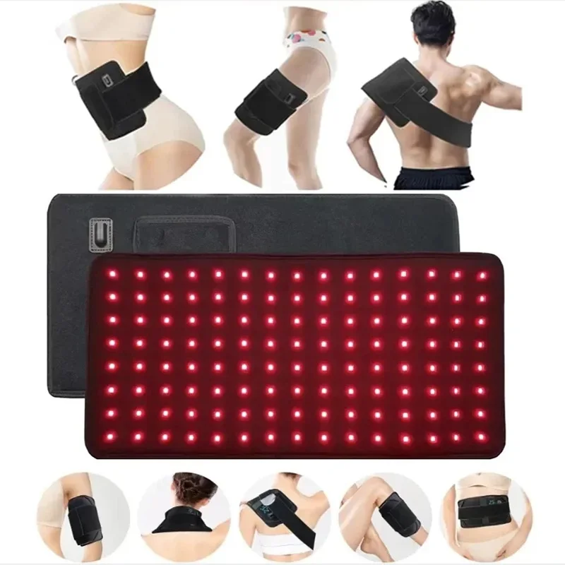 Atualizar 660nm 850nm led cinto de terapia de luz vermelha infravermelho 120 leds envoltório corporal almofada de massagem beleza saúde cintura shaper cinto