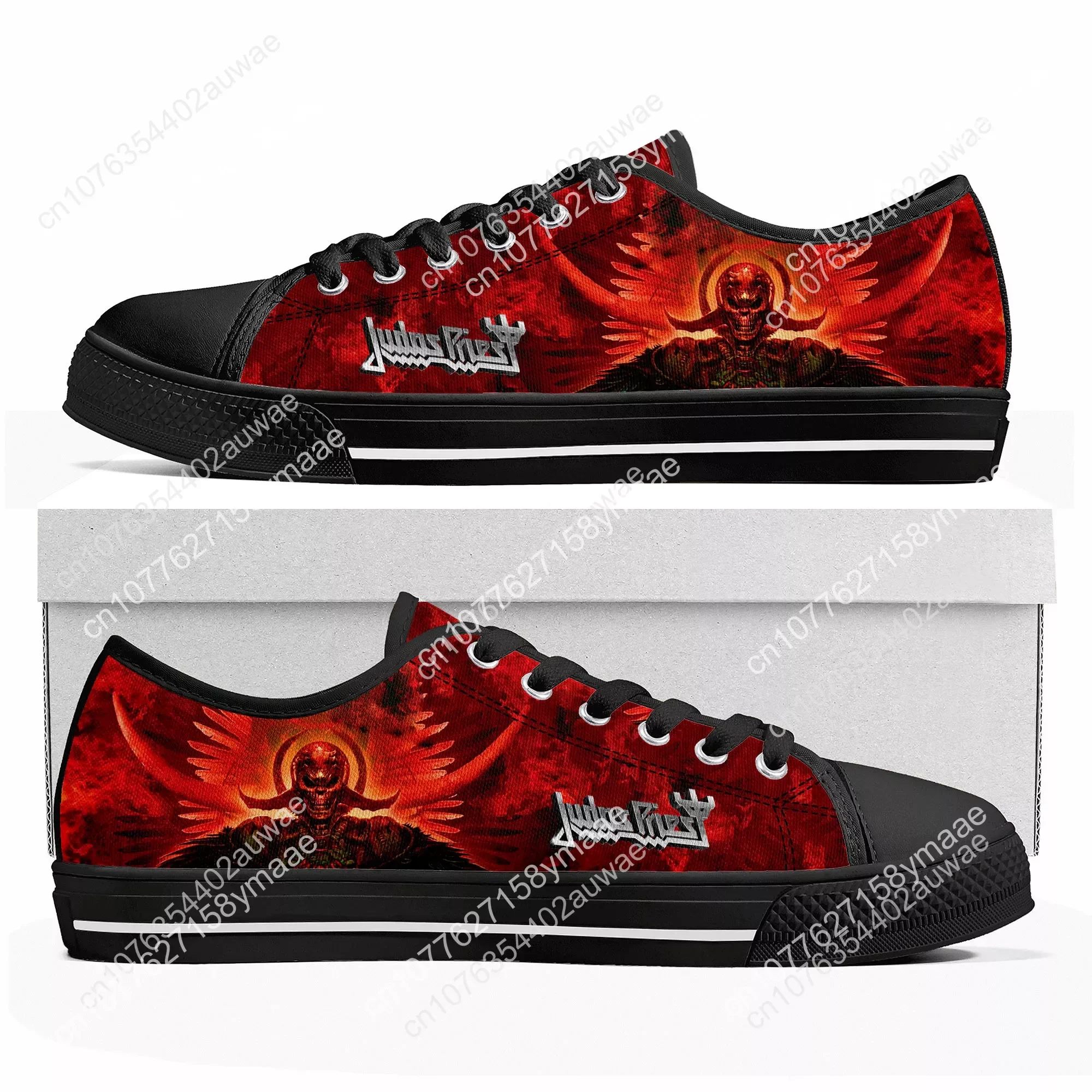 Judas Priest Heavy Metal Rock Band Low Top High Quality Sneakers Mens Women Teenager Canvas Sneaker Casual Custom Couple Shoes