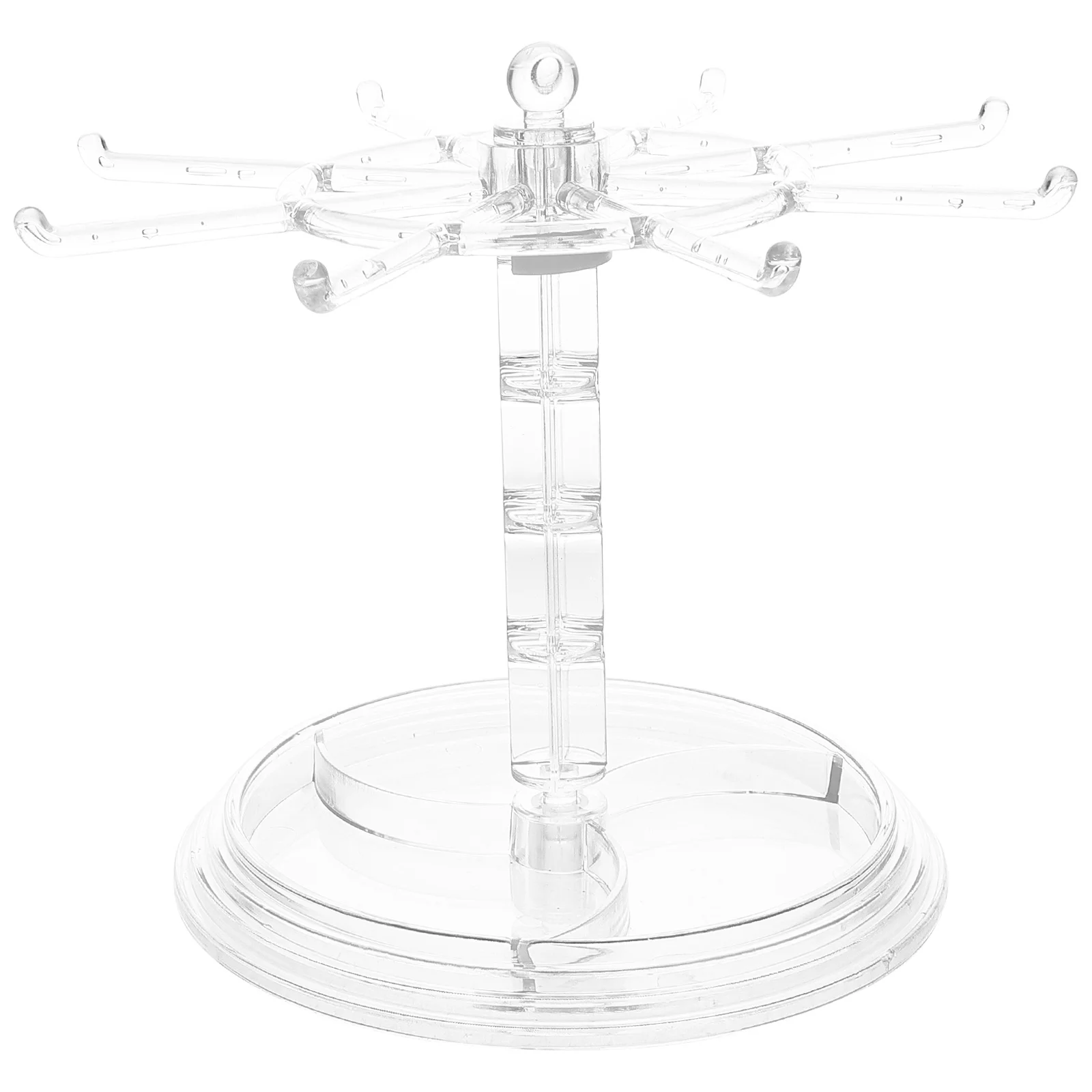 

Plastic Rotatable Jewelry Organizer Keychain Stand Necklace Earring Ring Holder Desktop Accessory Storage Rack Stylish Hair Ties