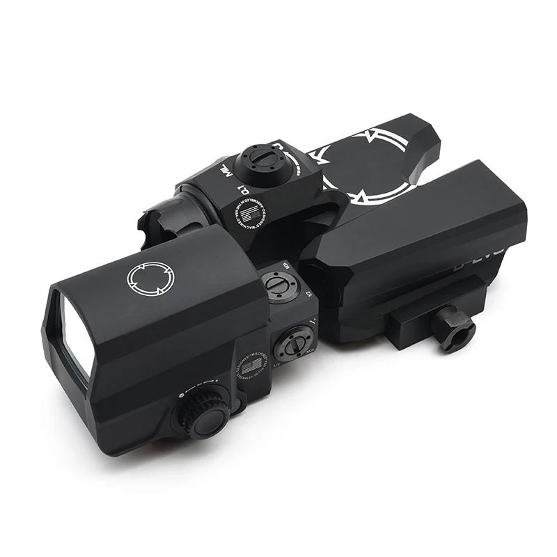 Imagem -02 - Devo-tactical Dual-enhanced Vista Óptica Riflescope 6x Magnifier Retículo L-c-o Ponto Vermelho Visão Holográfica com Marcas Completas