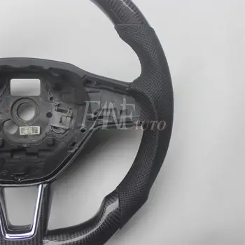 Náhradní volant ve tvaru D z pravého uhlíkového vlákna s kůží pro Škoda Octavia 2017-2021 6 nejlepší prodej Volanty u Škody Octavia - №5
