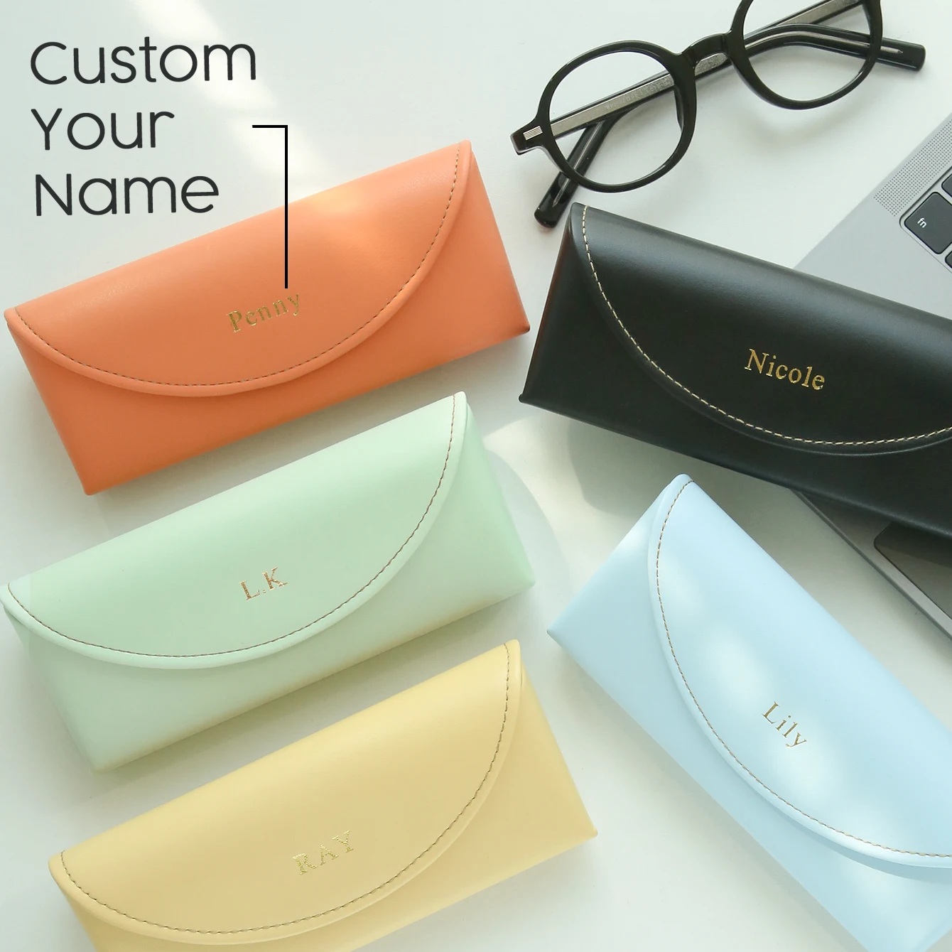 1PCS 1PCS Personalized Bright Color GLASSES CASE Custom Name Eyeglass Box Sunglasses Holder Colorful Faux Leather Sunglasses Gift - Aliexpress Deal