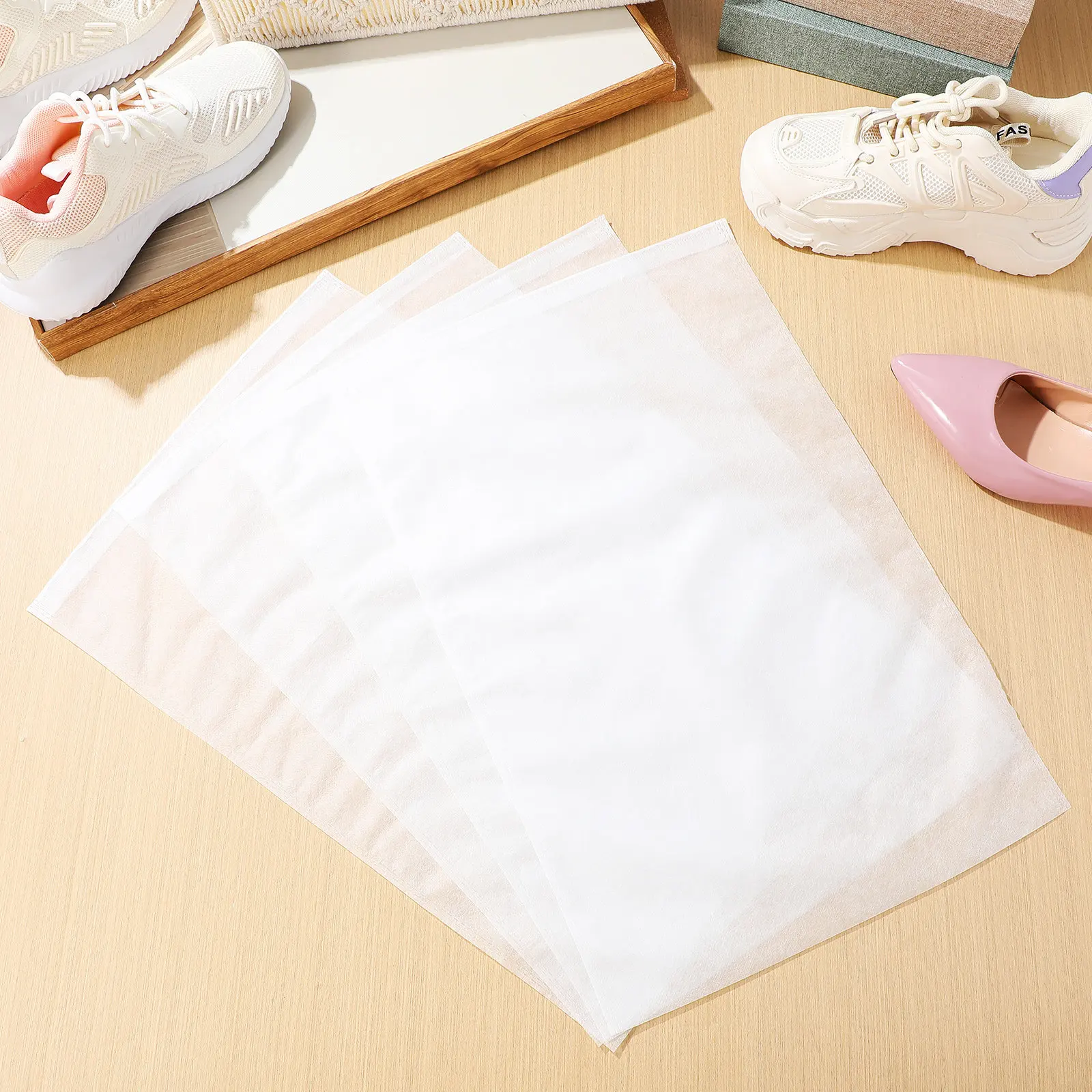 

100Pcs Non-Woven Fabric Storage Bags Drawstring Dustproof Organizers for Clothes Shoes Travel Home Storage Pouches