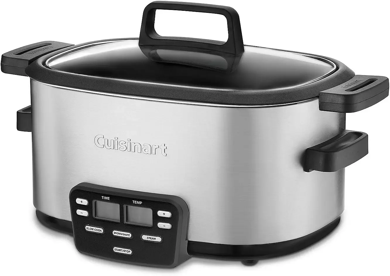 3-In-1 Cook Central 6-Quart Multi-Cooker: Slow Cooker, Coklat/Taute, Steamer, Perak