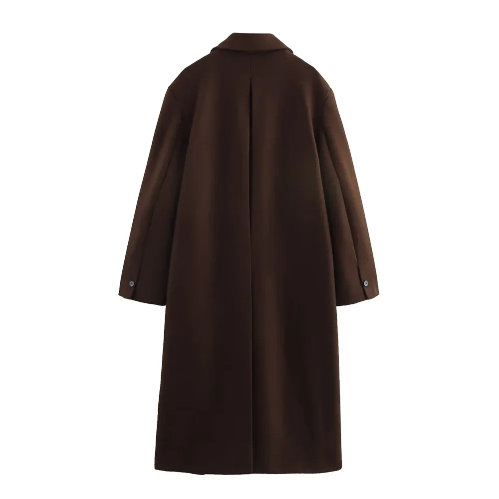 LIBIELIY LIBIELIY Women's Solid Color Coat With Collar Pocket Buckle Decoration Spring New Casual Women's Coat