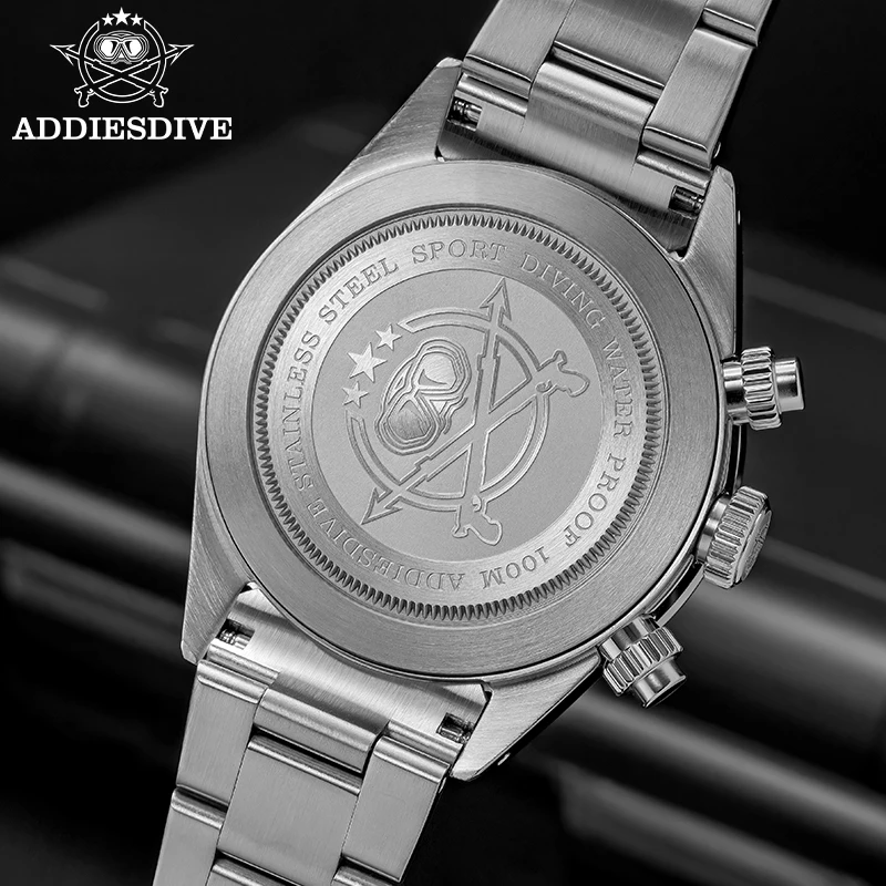 ADDIESDIVE AD2557 Playful Dial VK64 Meca Quartz Chronograph Luxury