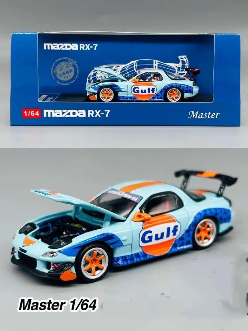 Master 1:64 for Mazda RX7 Gulf Diecast Model Car Kids Toys Gift