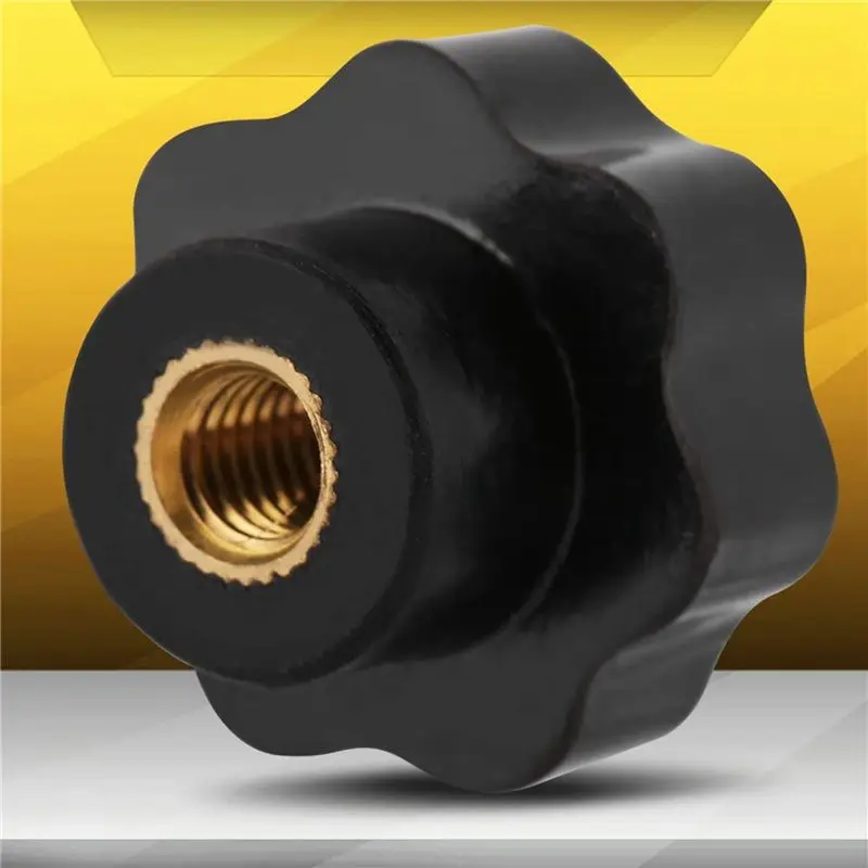 CYCLI-30PCS M6 Internal Thread Knob Screw Plastic Star Head Clamping Knob Black M6 X 25
