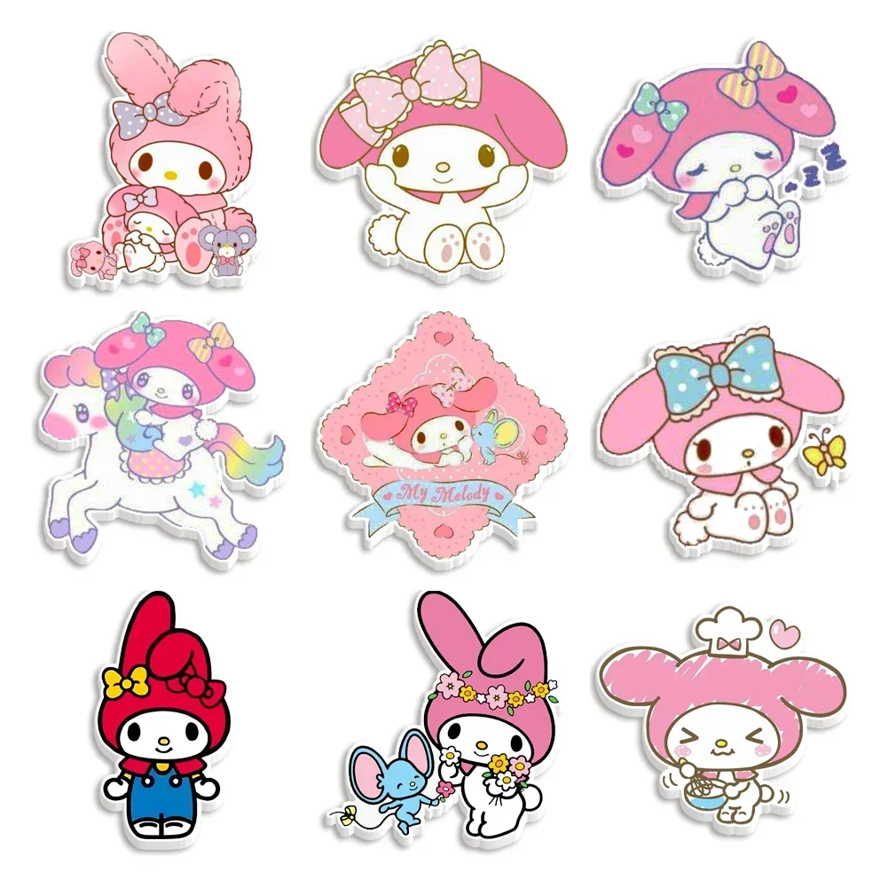 Sanrio My Melody Japan Cartoon Flat Resin Planar Resin Acrylic Crafts DIY Earrings Home Phone Case Bag Accessories 10 Pieces/Lot