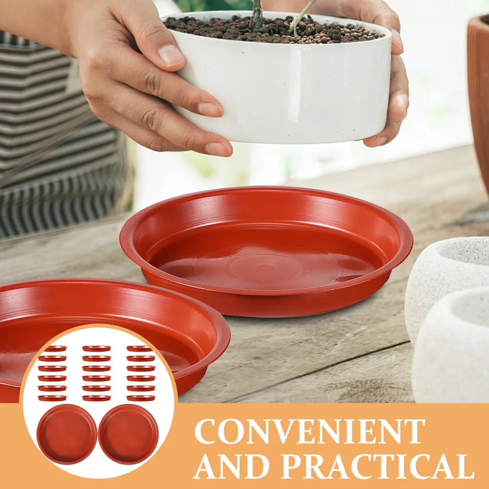 20Pcs Round Plant Pot Tray Heavy-Duty PP Plastic Saucer for Potted Plants Bonsai Indoor Outdoor Water Retention Drain Tray